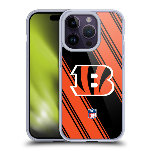 NFL Cincinnati Bengals Artwork Stripes Soft Gel Case for Apple iPhone 14 Pro