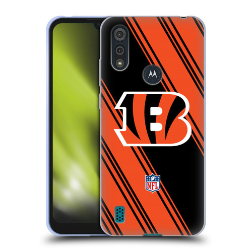 NFL Cincinnati Bengals Artwork Stripes Soft Gel Case for Motorola Moto E6s (2020)