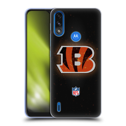 NFL Cincinnati Bengals Artwork LED Soft Gel Case for Motorola Moto E7 Power / Moto E7i Power