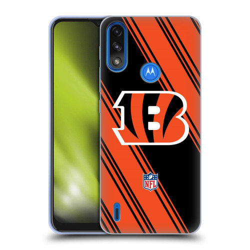 NFL Cincinnati Bengals Artwork Stripes Soft Gel Case for Motorola Moto E7 Power / Moto E7i Power