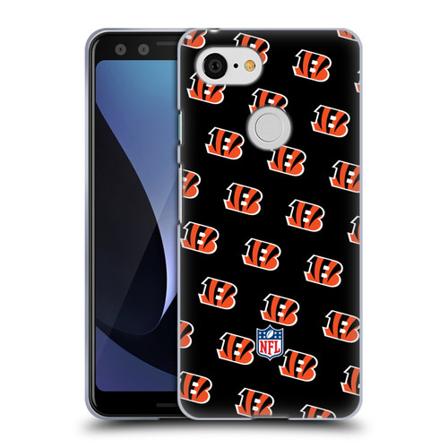 NFL Cincinnati Bengals Artwork Patterns Soft Gel Case for Google Pixel 3