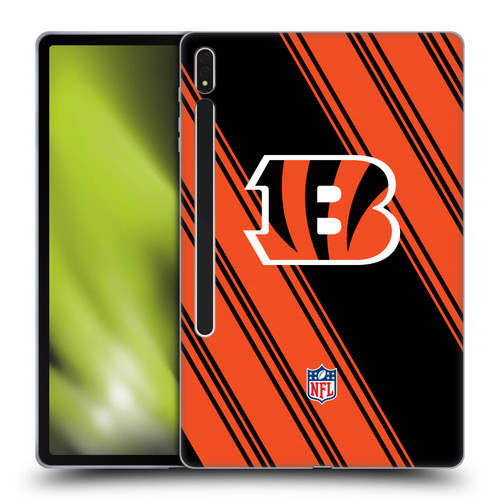 NFL Cincinnati Bengals Artwork Stripes Soft Gel Case for Samsung Galaxy Tab S8 Plus