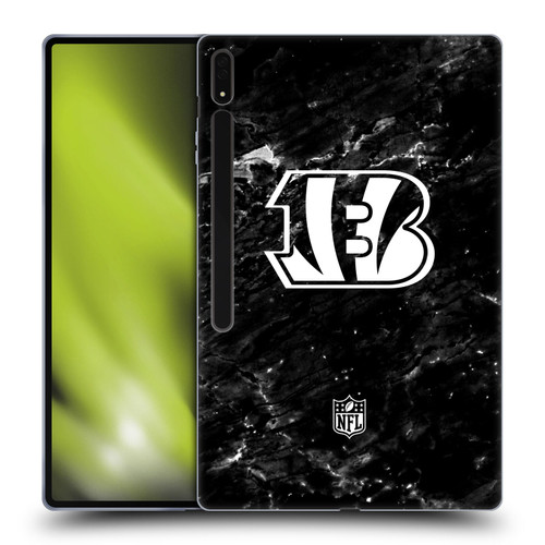 NFL Cincinnati Bengals Artwork Marble Soft Gel Case for Samsung Galaxy Tab S8 Ultra