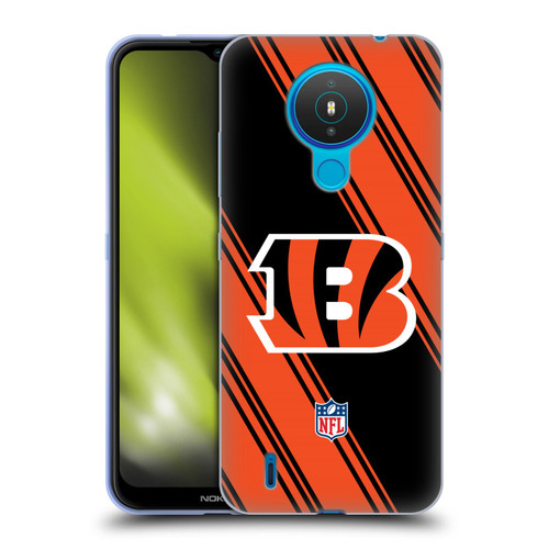 NFL Cincinnati Bengals Artwork Stripes Soft Gel Case for Nokia 1.4