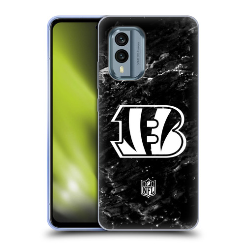 NFL Cincinnati Bengals Artwork Marble Soft Gel Case for Nokia X30