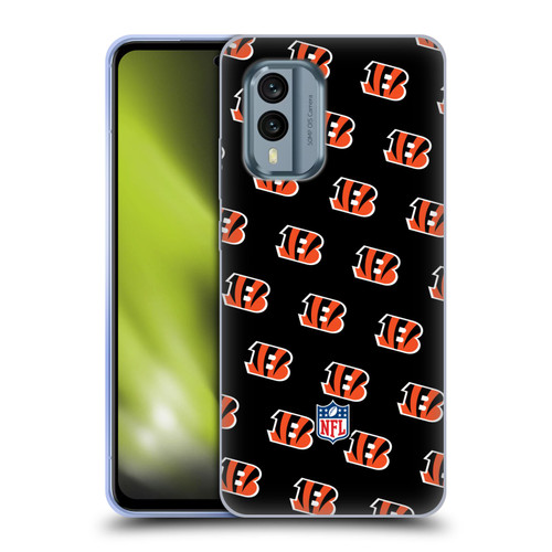 NFL Cincinnati Bengals Artwork Patterns Soft Gel Case for Nokia X30