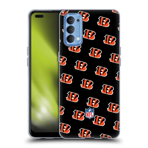 NFL Cincinnati Bengals Artwork Patterns Soft Gel Case for OPPO Reno 4 5G