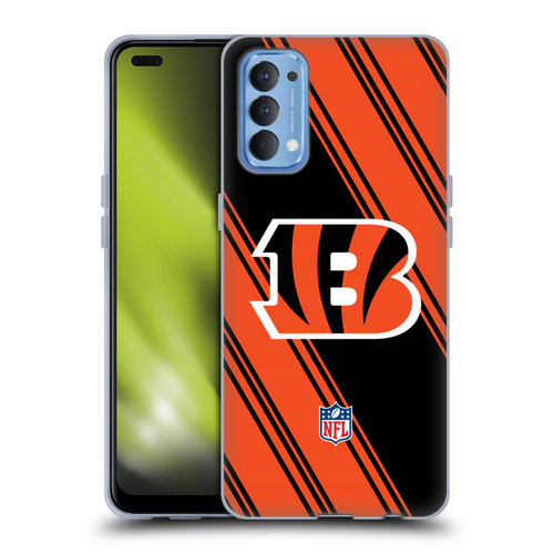 NFL Cincinnati Bengals Artwork Stripes Soft Gel Case for OPPO Reno 4 5G