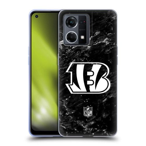 NFL Cincinnati Bengals Artwork Marble Soft Gel Case for OPPO Reno8 4G