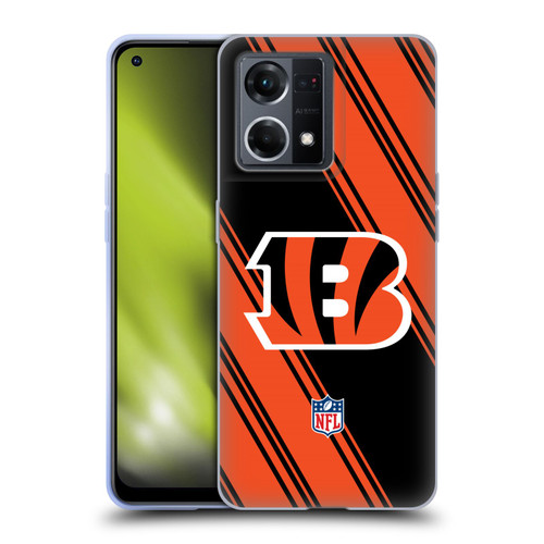 NFL Cincinnati Bengals Artwork Stripes Soft Gel Case for OPPO Reno8 4G