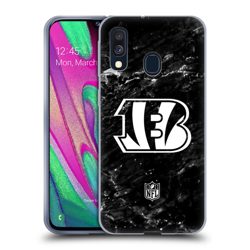 NFL Cincinnati Bengals Artwork Marble Soft Gel Case for Samsung Galaxy A40 (2019)