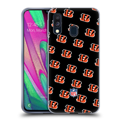 NFL Cincinnati Bengals Artwork Patterns Soft Gel Case for Samsung Galaxy A40 (2019)