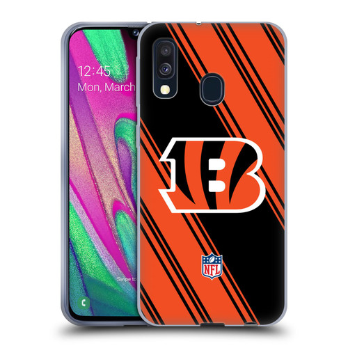 NFL Cincinnati Bengals Artwork Stripes Soft Gel Case for Samsung Galaxy A40 (2019)