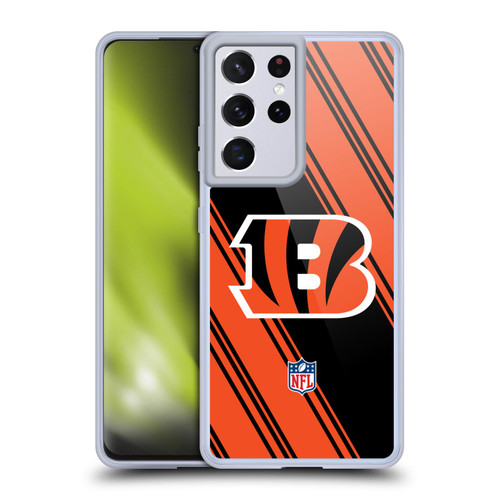 NFL Cincinnati Bengals Artwork Stripes Soft Gel Case for Samsung Galaxy S21 Ultra 5G