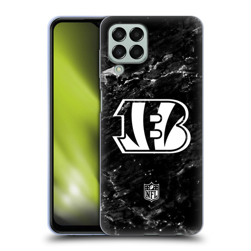 NFL Cincinnati Bengals Artwork Marble Soft Gel Case for Samsung Galaxy M33 (2022)