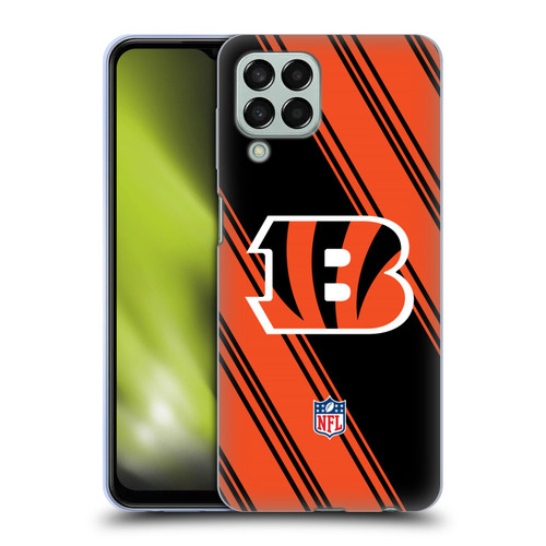 NFL Cincinnati Bengals Artwork Stripes Soft Gel Case for Samsung Galaxy M33 (2022)