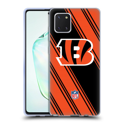 NFL Cincinnati Bengals Artwork Stripes Soft Gel Case for Samsung Galaxy Note10 Lite