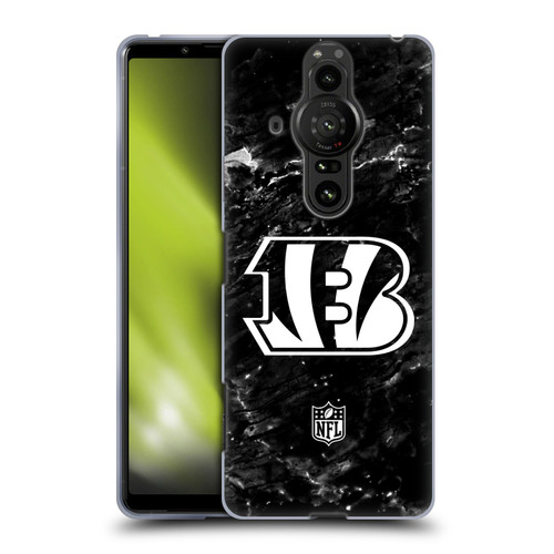 NFL Cincinnati Bengals Artwork Marble Soft Gel Case for Sony Xperia Pro-I