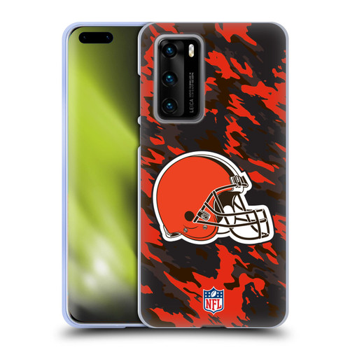 NFL Cleveland Browns Logo Camou Soft Gel Case for Huawei P40 5G