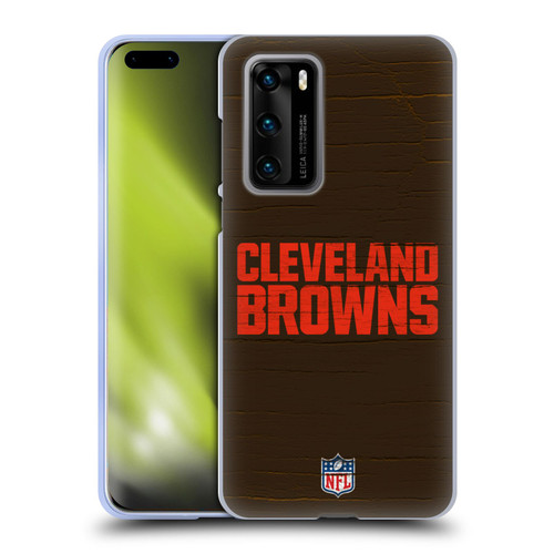 NFL Cleveland Browns Logo Distressed Look Soft Gel Case for Huawei P40 5G