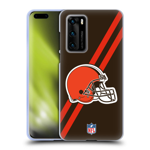 NFL Cleveland Browns Logo Stripes Soft Gel Case for Huawei P40 5G