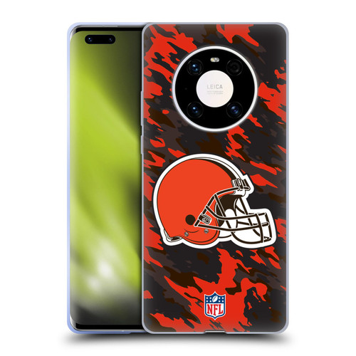 NFL Cleveland Browns Logo Camou Soft Gel Case for Huawei Mate 40 Pro 5G