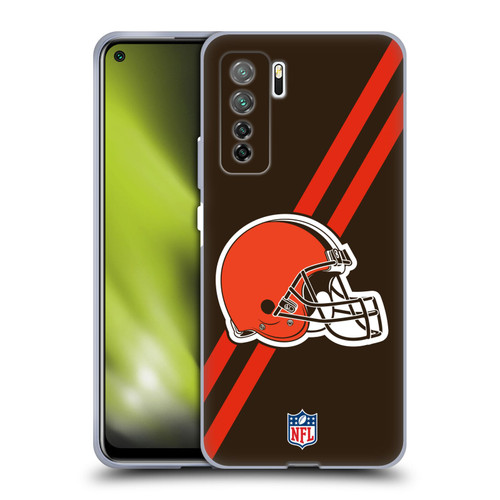 NFL Cleveland Browns Logo Stripes Soft Gel Case for Huawei Nova 7 SE/P40 Lite 5G