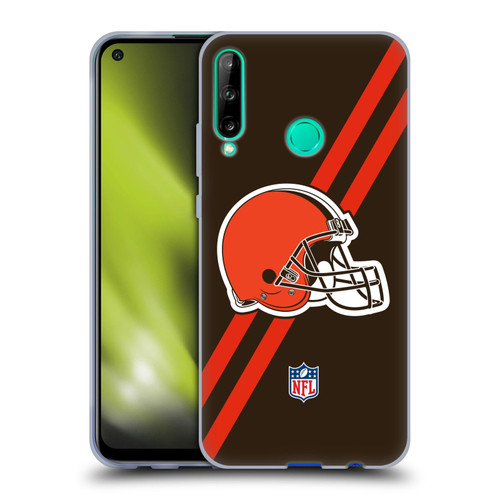 NFL Cleveland Browns Logo Stripes Soft Gel Case for Huawei P40 lite E