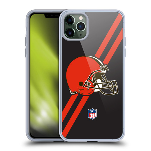 NFL Cleveland Browns Logo Stripes Soft Gel Case for Apple iPhone 11 Pro Max