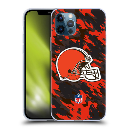 NFL Cleveland Browns Logo Camou Soft Gel Case for Apple iPhone 12 / iPhone 12 Pro
