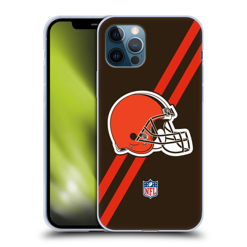 NFL Cleveland Browns Logo Stripes Soft Gel Case for Apple iPhone 12 / iPhone 12 Pro