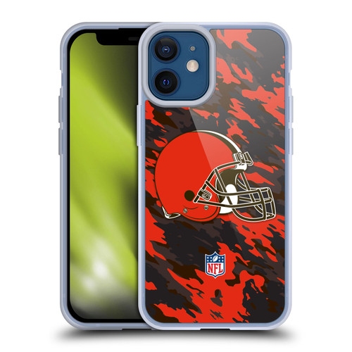 NFL Cleveland Browns Logo Camou Soft Gel Case for Apple iPhone 12 Mini