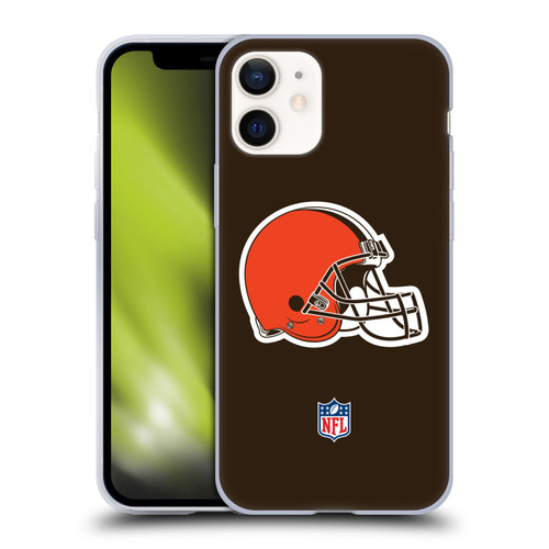 NFL Cleveland Browns Logo Plain Soft Gel Case for Apple iPhone 12 Mini