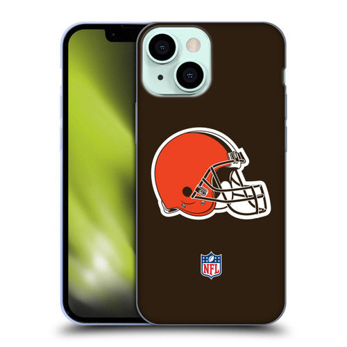 NFL Cleveland Browns Logo Plain Soft Gel Case for Apple iPhone 13 Mini