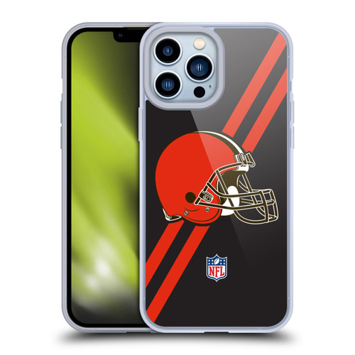 NFL Cleveland Browns Logo Stripes Soft Gel Case for Apple iPhone 13 Pro Max