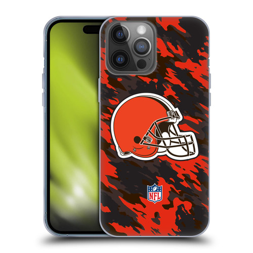 NFL Cleveland Browns Logo Camou Soft Gel Case for Apple iPhone 14 Pro Max
