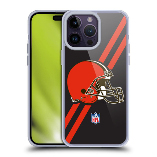 NFL Cleveland Browns Logo Stripes Soft Gel Case for Apple iPhone 14 Pro Max
