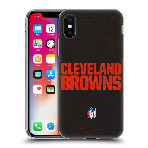 NFL Cleveland Browns Logo Distressed Look Soft Gel Case for Apple iPhone X / iPhone XS