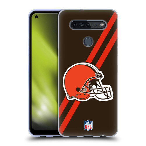 NFL Cleveland Browns Logo Stripes Soft Gel Case for LG K51S