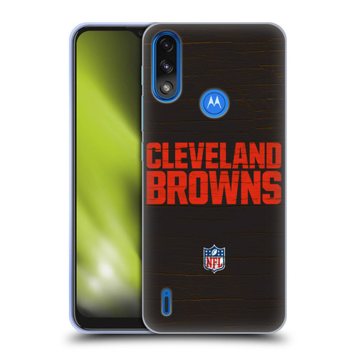 NFL Cleveland Browns Logo Distressed Look Soft Gel Case for Motorola Moto E7 Power / Moto E7i Power