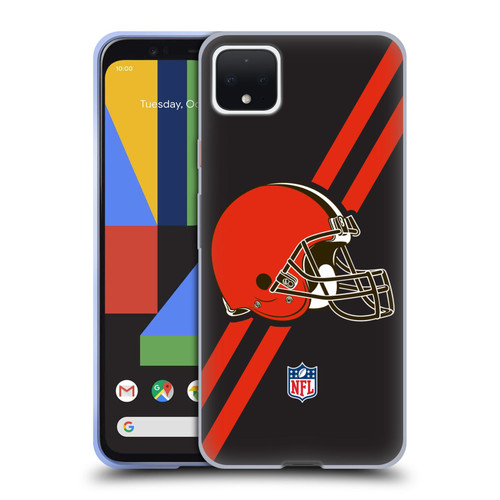 NFL Cleveland Browns Logo Stripes Soft Gel Case for Google Pixel 4 XL