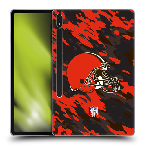 NFL Cleveland Browns Logo Camou Soft Gel Case for Samsung Galaxy Tab S8 Plus