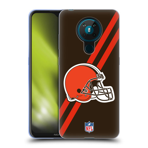 NFL Cleveland Browns Logo Stripes Soft Gel Case for Nokia 5.3