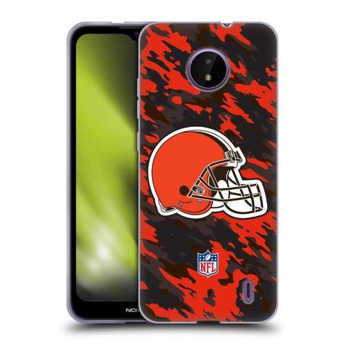 NFL Cleveland Browns Logo Camou Soft Gel Case for Nokia C10 / C20