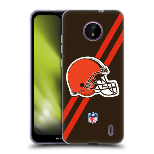 NFL Cleveland Browns Logo Stripes Soft Gel Case for Nokia C10 / C20