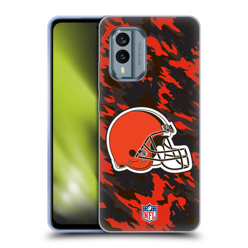 NFL Cleveland Browns Logo Camou Soft Gel Case for Nokia X30