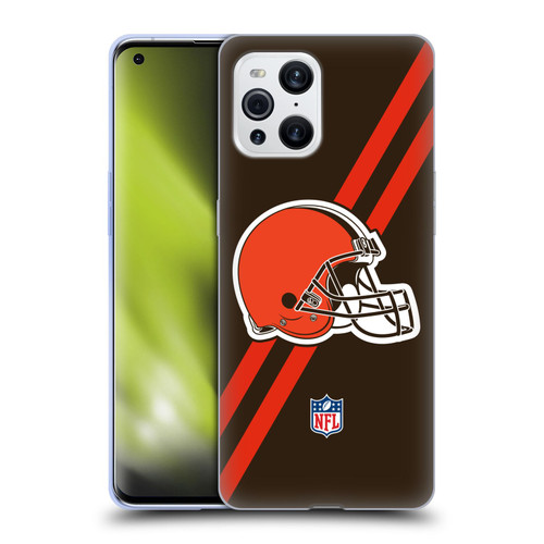 NFL Cleveland Browns Logo Stripes Soft Gel Case for OPPO Find X3 / Pro