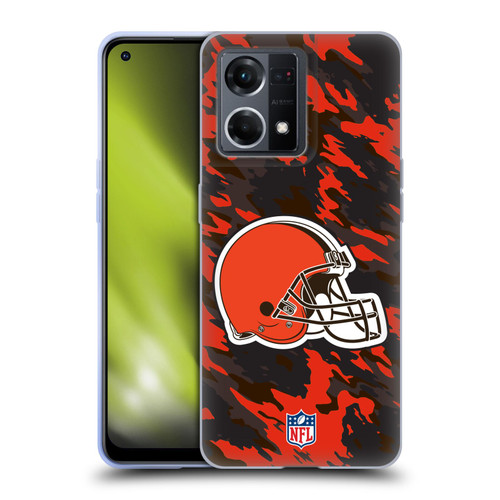 NFL Cleveland Browns Logo Camou Soft Gel Case for OPPO Reno8 4G