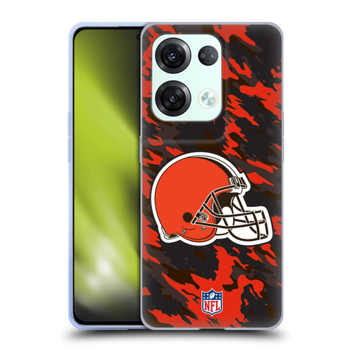 NFL Cleveland Browns Logo Camou Soft Gel Case for OPPO Reno8 Pro
