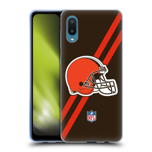 NFL Cleveland Browns Logo Stripes Soft Gel Case for Samsung Galaxy A02/M02 (2021)